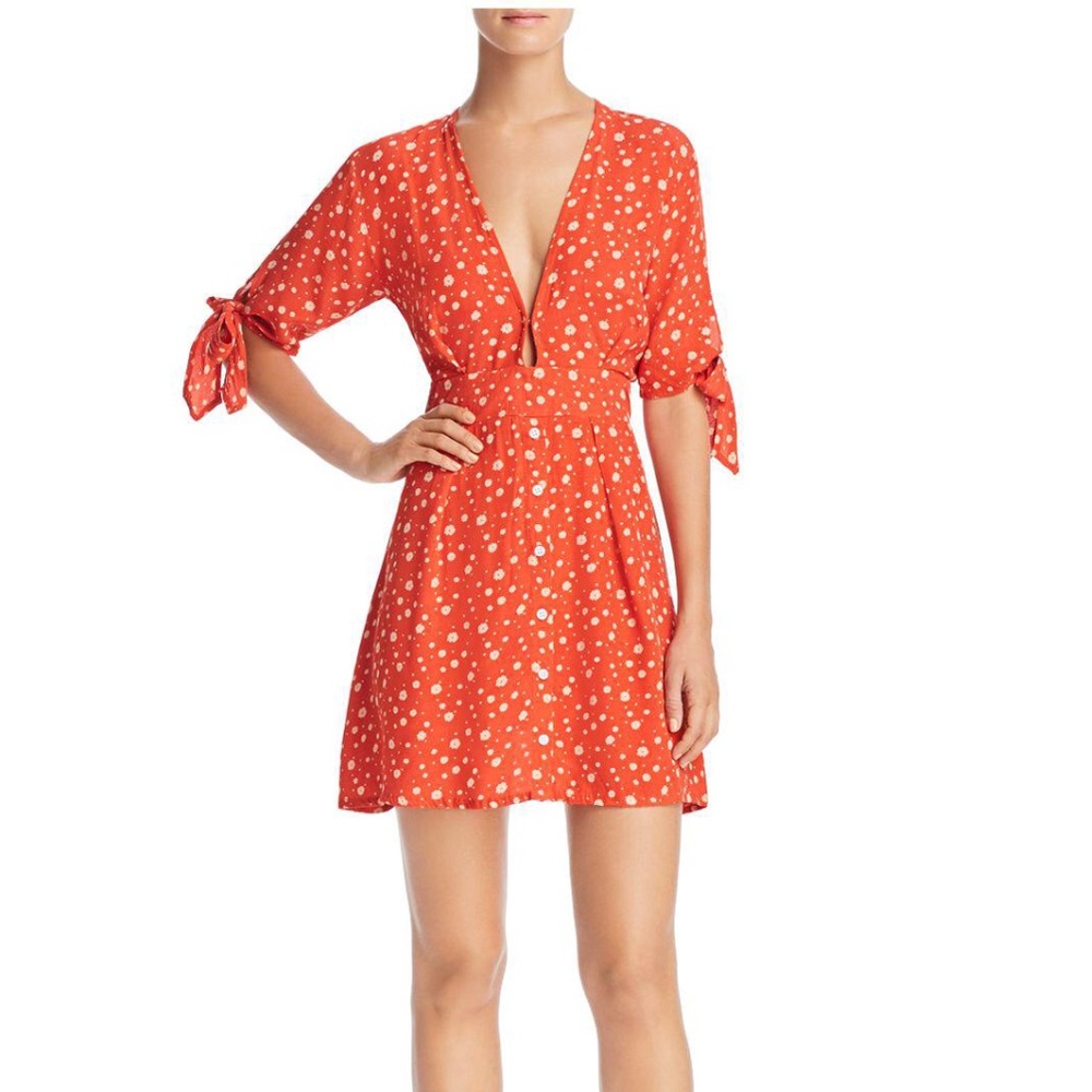 Faithfull the Brand Brigit Coral Floral Dress